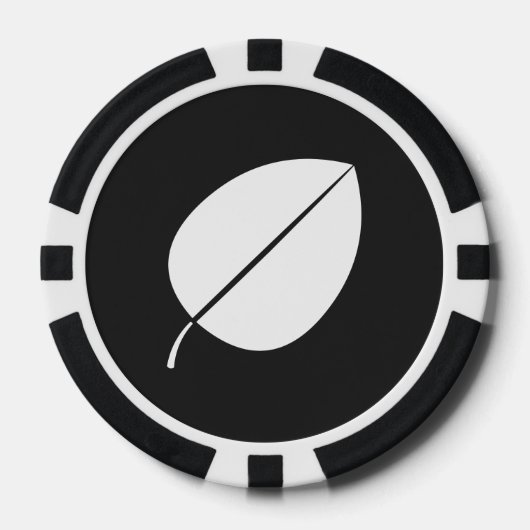 Vallen bladeren in zwart poker chips (Voorkant)