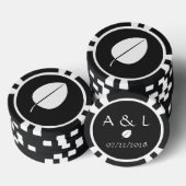 Vallen bladeren in zwart poker chips (Opstapeling)