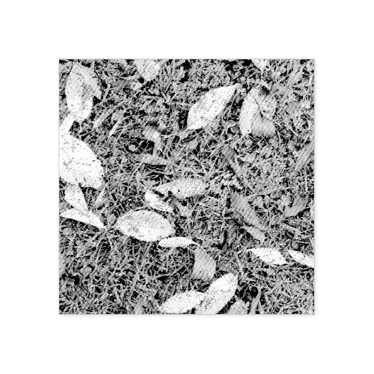 Vallen bladeren op de grond rubberstempel (Afrduk)