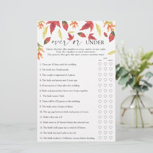 Vallen bladeren - Over of onder vrijgezellenfeest  (Staand voorkant)