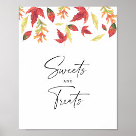 Vallen bladeren - snoep en trakteert baby shower p poster