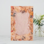 Vallen bladeren, stengels, zaadjes worden geel & s briefpapier (Staand voorkant)