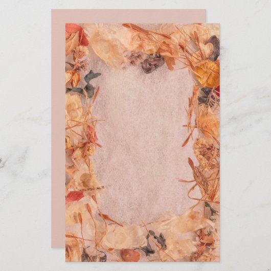 Vallen bladeren, stengels, zaadjes worden geel & s briefpapier (Voorkant / Achterkant)