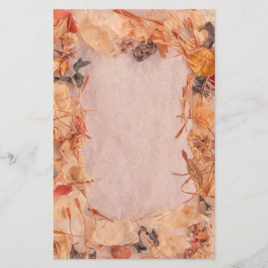 Vallen bladeren, stengels, zaadjes worden geel & s briefpapier (Voorkant)