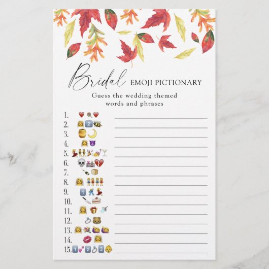 Vallen bladeren - vrijgezellenfeest emoji pictiona (Voorkant)