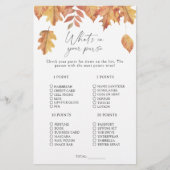 Vallen bladeren - Wat zit er in je tas spel (Voorkant)