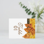 Vallen bladeren weven diamant "tafel nummer" briefkaart (Staand voorkant)