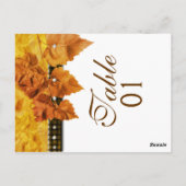 Vallen bladeren weven diamant "tafel nummer" briefkaart (Achterkant)