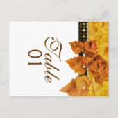 Vallen bladeren weven diamant "tafel nummer" briefkaart (Voorkant)