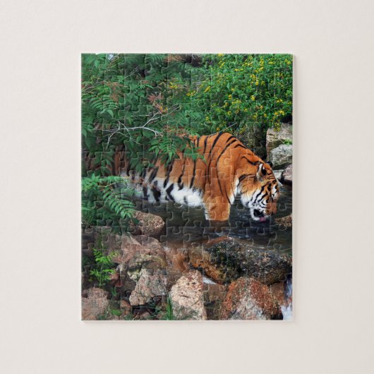Vallen Drink tijger Legpuzzel (Verticaal)
