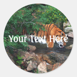 Vallen Drink tijger Ronde Sticker
