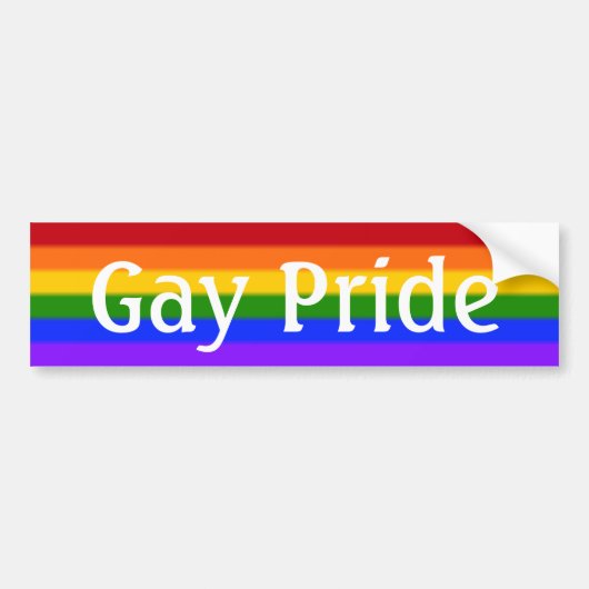 Vallen Gay Pride Vlag (tekst) Bumpersticker (Voorkant)