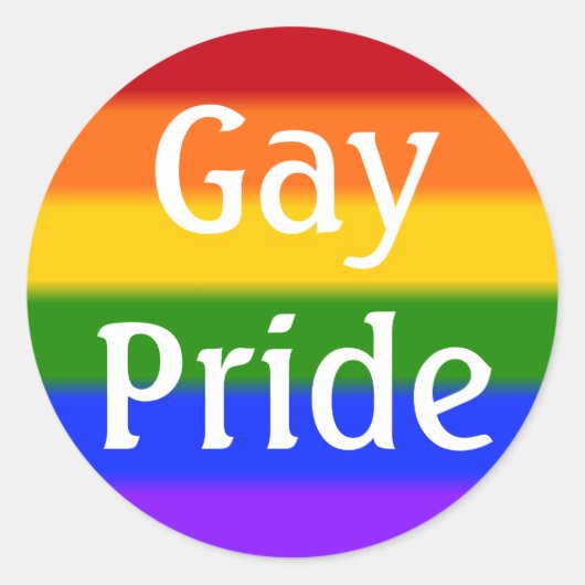 Vallen Gay Pride Vlag (tekst) Ronde Sticker (Voorkant)