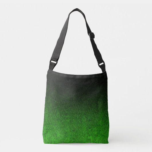 Vallen Groen & Zwart Glitter Gradient Crossbody Tas (Voorkant)