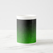 Vallen Groen & Zwart Glitter Gradient Porselein Kop (Voorkant)