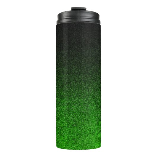 Vallen Groen & Zwart Glitter Gradient Thermosbeker (Voorkant)