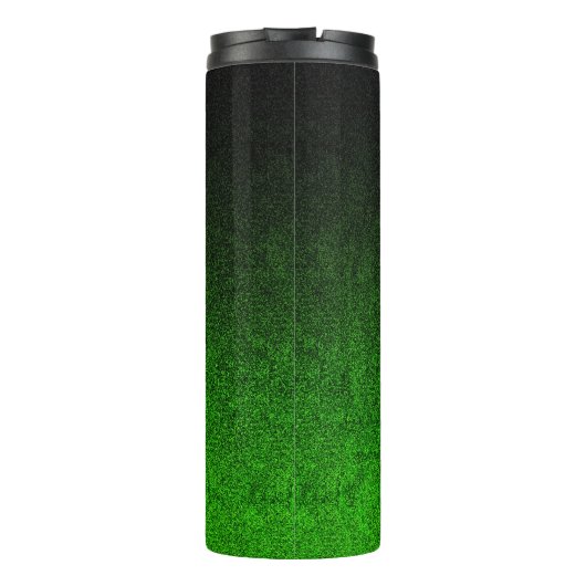 Vallen Groen & Zwart Glitter Gradient Thermosbeker (Achterkant)