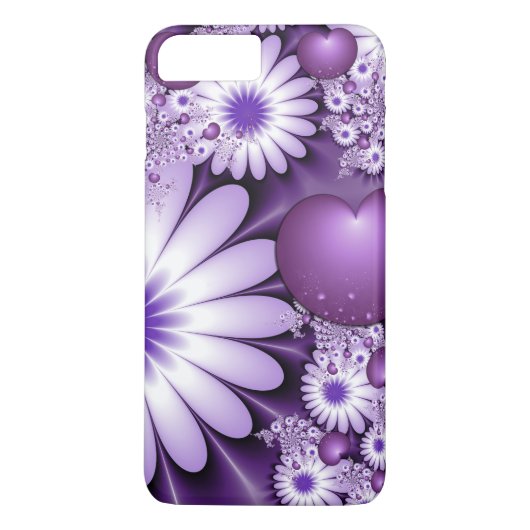 Vallen in liefde Abstracte bloemen & harten Fracta Case-Mate iPhone Case (Achterkant)