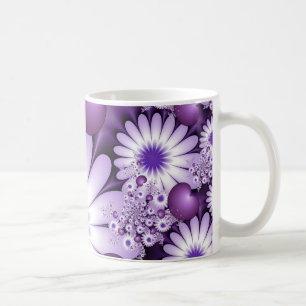 Vallen in liefde Abstracte bloemen & harten Fracta Koffiemok