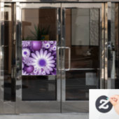 Vallen in liefde Abstracte bloemen & harten Fracta Raamsticker (Kantoordeur)