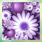 Vallen in liefde Abstracte bloemen & harten Fracta Raamsticker (Vel 3)