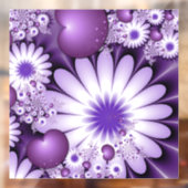 Vallen in liefde Abstracte bloemen & harten Fracta Raamsticker (Vel 2)