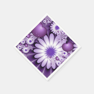 Vallen in liefde Abstracte bloemen & harten Fracta Servet