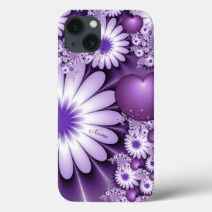 Vallen in liefde Abstracte bloemen & harten naam Case-Mate iPhone Case