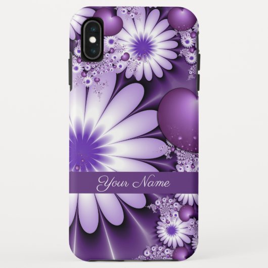 Vallen in liefde Abstracte bloemen & harten naam Case-Mate iPhone Case (Achterkant)
