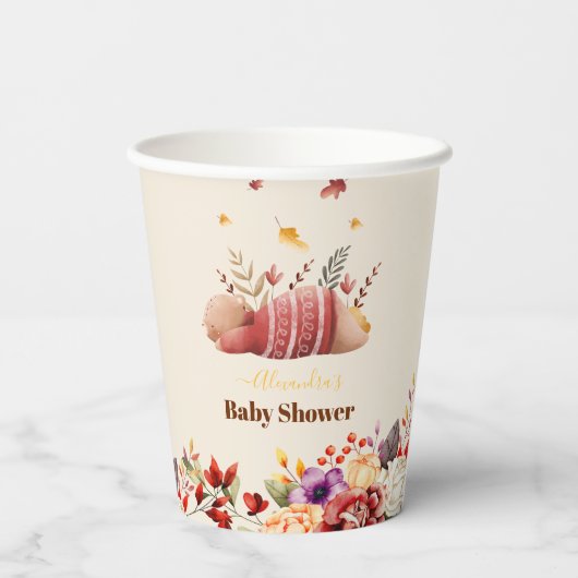 Vallen in Liefde Baby Woodland Baby shower Papieren Bekers (Achterkant)
