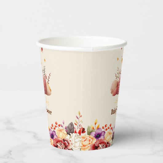 Vallen in Liefde Baby Woodland Baby shower Papieren Bekers (Rechts)