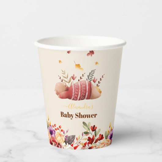 Vallen in Liefde Baby Woodland Baby shower Papieren Bekers (Voorkant)