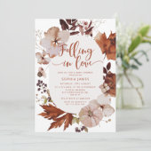 Vallen in liefde pompoen baby shower kaart (Staand voorkant)