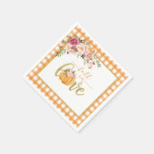 Vallen in liefde servet - Oranje Gingham (Hoek)