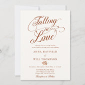 Vallen in Liefde Swash Romantische Kalligrafie Bru Kaart (Voorkant)