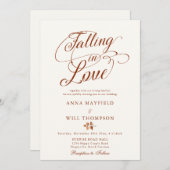Vallen in Liefde Swash Romantische Kalligrafie Bru Kaart (Voorkant / Achterkant)