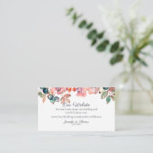 Vallen in Liefde Waterverf Bloemen Bruiloft Websit Informatiekaartje (Staand voorkant)