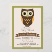 Vallen kleuren uil, Baby shower Uitnodigen Kaart (Voorkant / Achterkant)