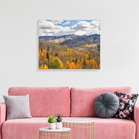 Vallen kleuren van Aspens & Oaks Keebler Pass Canvas Afdruk (Insitu (Woonkamer))