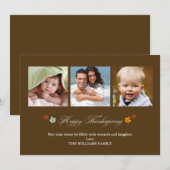 Vallen laat blije Thanksgiving-Kaarten achter Feestdagenkaart (Voorkant / Achterkant)