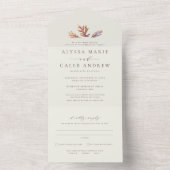 Vallen laat eenvoudige elegante herfstbruiloft ove all in one uitnodiging (Binnen)