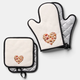 Vallen laat hartvormig ovenwant & pannenlap set