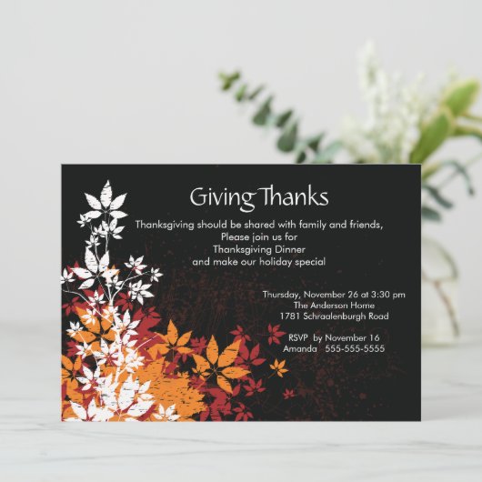 Vallen laat Thanksgiving Dinner Kaart (Staand voorkant)