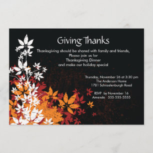 Vallen laat Thanksgiving Dinner Kaart