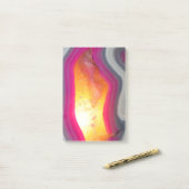 Vallen Roze Geode Glow Post-it® Notes (Op bureau)