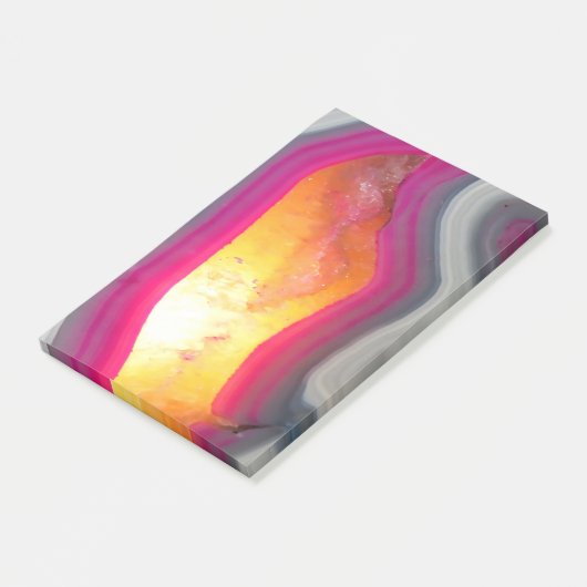 Vallen Roze Geode Glow Post-it® Notes (Schuin)