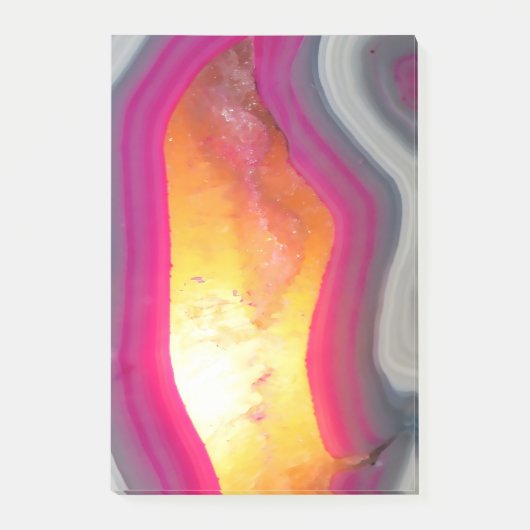 Vallen Roze Geode Glow Post-it® Notes (Voorkant)