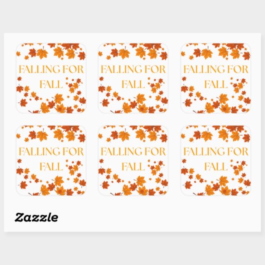 Vallen van Herfst Vierkante Sticker (Vel)