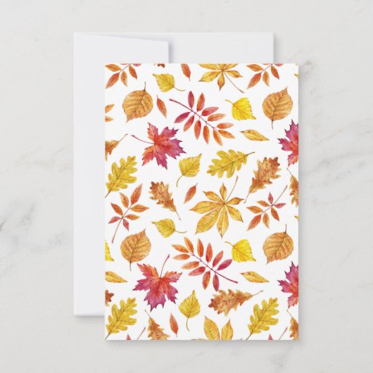 Vallen verlaat Garland Autumn Wedding QR-code RSVP Kaartje (Achterkant)