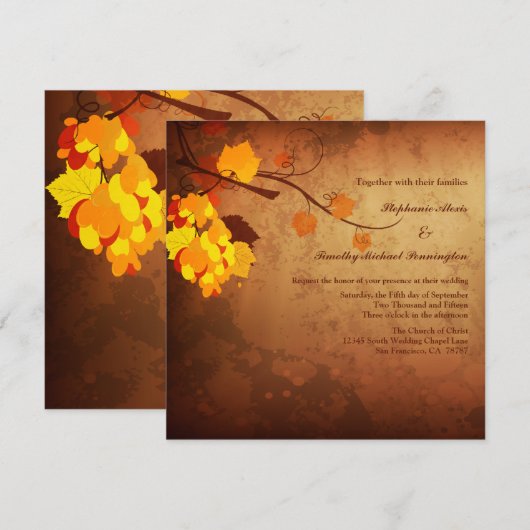 Vallen verlaat noodlijdende huwelijksuitnodiging kaart (Voorkant / Achterkant)